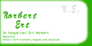 norbert ert business card